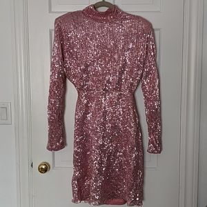 Pink sequined Cocktail dress